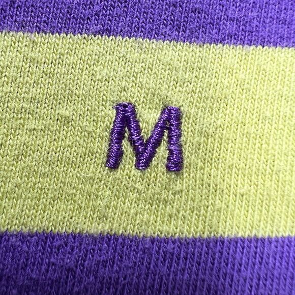 Supreme Striped T Shirt Men’s M Purple Yellow Minimal Logo Streetwear - Picture 4 of 10